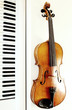 violin and piano keys
