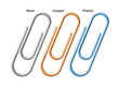 Steel, copper and plastic paper clips | Vector World series Steel, copper and plastic paper clips | Vector World series