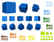 rotating cubes color variations