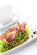 Ham and salad sandwich on bread Ham and salad sandwich on bread