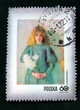 Painting on Polish vintage postmark