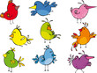 Vektor: Set of funny small birdies Set of funny small birdies