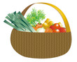 panier rond rempli de légumes 2