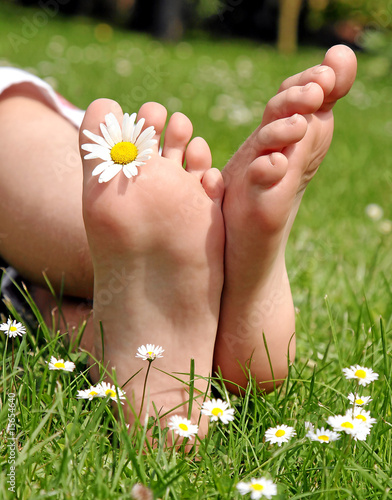 Füße und Blume