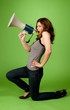 Young girl with megaphone