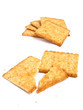 Stack of crackers on white background Stack of crackers on white background