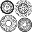 Set of four round balck and white patterns illustration Set of four round balck and white patterns illustration