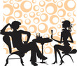 Silhouettes men and girl
