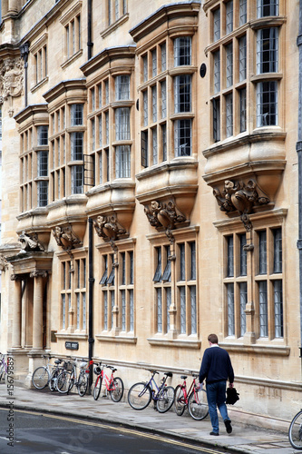 Photo: Oxford University student walking Oxford University student walking