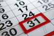 Kalender Monatsende 31
