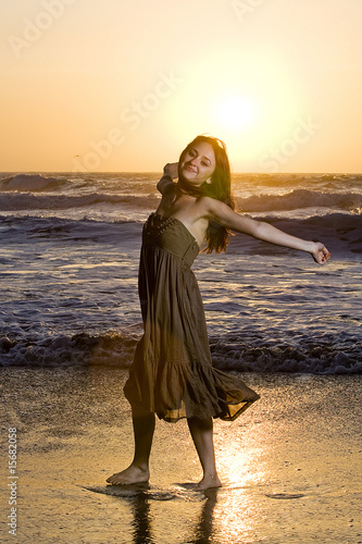 Photo: woman at peace with the world woman at peace with the world