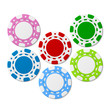 Poker chips. Vector.