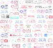 colorful background, postmarks from the world colorful background, postmarks from the world