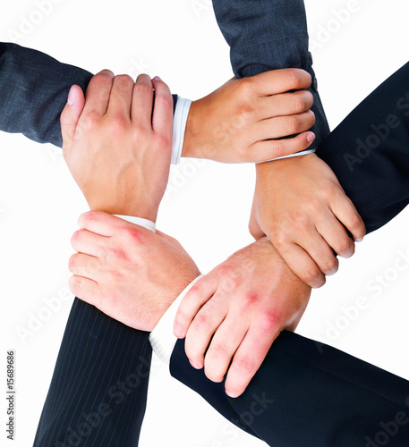 People Holding Hands In A Circle. Closeup of people holding each