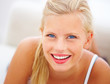 Closeup of a smiling beautiful blond woman