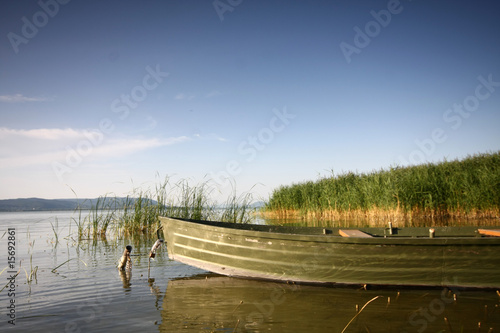 Beautiful lake with boat