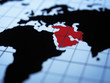 Map of eastern hemisphere highlighting middle east