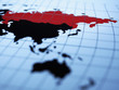 Map of Eastern hemisphere highlighting the Soviet Union