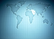 Map of the world highlighting the middle East