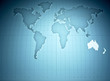 Map of the world highlighting Australia and New Zealand