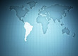 Map of the world highlighting South America