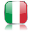 Square Italian Flag button with reflection Square Italian Flag button with reflection