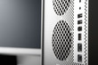 Closeup of CPU and Desktop pc