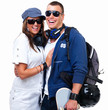 Happy young couple standing together