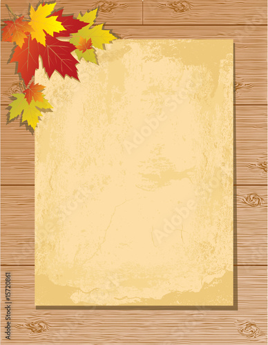 letter background. Old paper letter on wooden