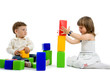 Photo: Two baby with toy blocks Two baby with toy blocks