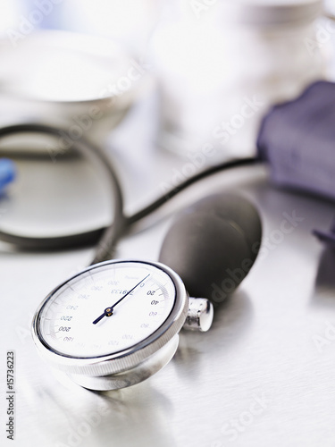 Photo: Blood pressure device on table Blood pressure device on table