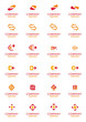 Set of abstract vector corporate star logo symbols.