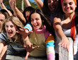 success - group of girls celebrating successful star
