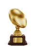 Gold American football trophy