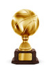 Gold basketball trophy