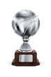 Silver basketball trophy