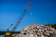 crane and clear blue sky crane and clear blue sky
