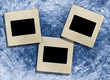 three  vintage blank slide photo frames