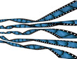 Illustration: curvy film strips with vintage blue grunge texture curvy film strips with vintage blue grunge texture