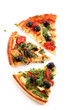 Tasty pizza with olives isolated on white