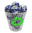 Many Earths in Recycling Basket