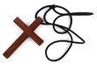croix en bois et cordonnet en coton