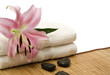 wellness stillleben mit lilie isoliert