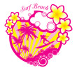 Vector: Vector Surf Beach Illustration Vector Surf Beach Illustration