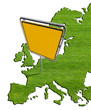 Europa mit Ortschild