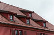 Mansard with windows and tilled roof