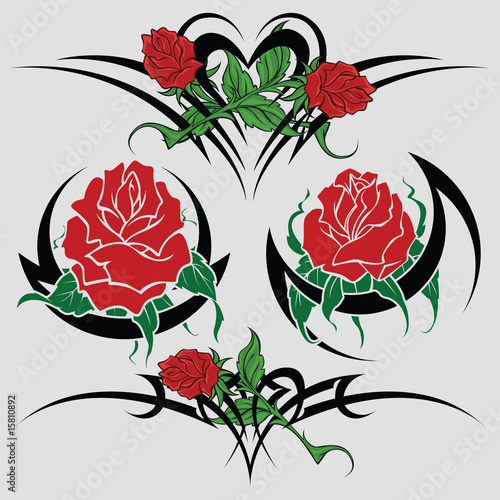 tattoo roses. tribal tattoo rose.