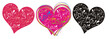 Three abstract hearts for your design. Vector illustration. Three abstract hearts for your design. Vector illustration.