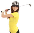Golf Player Woman. studio isolated shot