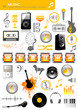 set of 40 music icons